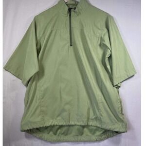Second Skin Femme Sage‎ Green Quarter Zip Short Sleeve Golf Windbreaker Large